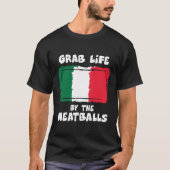 おもしろいでイタリアンなギフトのアイディアのミートボールイタリアFlag1 Tシャツ (正面)