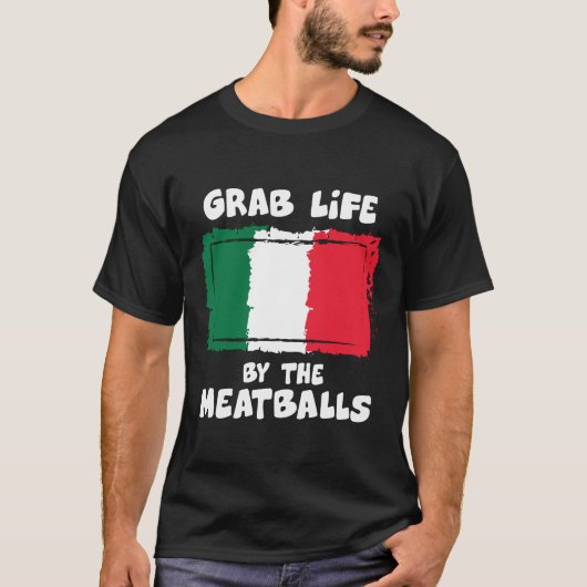 おもしろいでイタリアンなギフトのアイディアのミートボールイタリアFlag1 Tシャツ (正面)