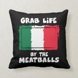 おもしろいでイタリアンなギフトのアイディアのミートボールイタリアFlag クッション