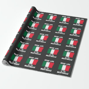 おもしろいでイタリアンなギフトのアイディアのミートボールイタリアFlag ラッピングペーパー