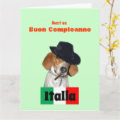 おもしろいでイタリアンな誕生日のギャングのCharley犬カード カード (黄色い花)