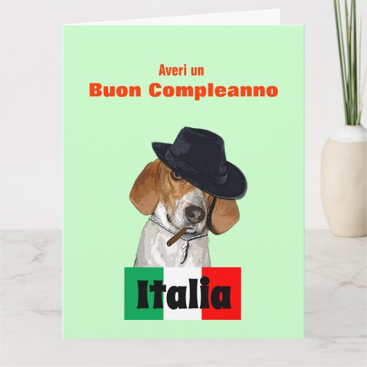 おもしろいでイタリアンな誕生日のギャングのCharley犬カード カード (正面)