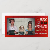 おもしろいでカスタマイズ可能な家族写真のクリスマス シーズンカード (正面/裏面)