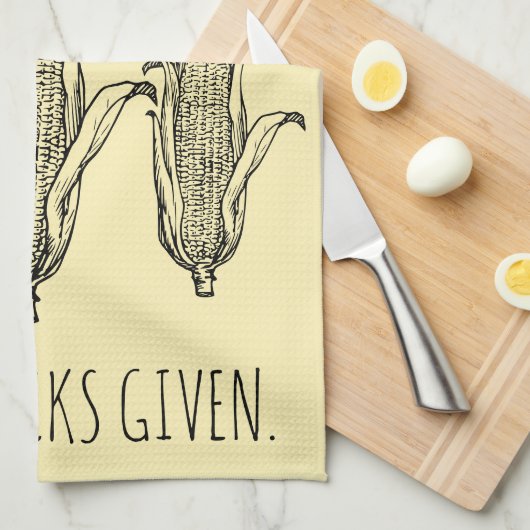おもしろいでカスタムなトウモロコシのしゃれを与えられるゼロ殻 キッチンタオル (四つ折り)