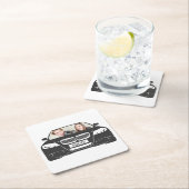 おもしろいでカスタムな写真車フレーム スクエアペーパーコースター (インサイチュ)