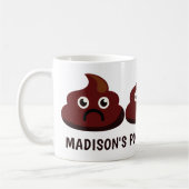 おもしろいでカスタムな文字のウンチのマグ コーヒーマグカップ (左)
