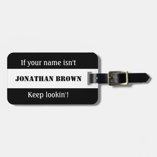 おもしろいでカスタムな荷物のラベル-ストライプ--を見ることを保って下さい ラゲッジタグ (正面横)