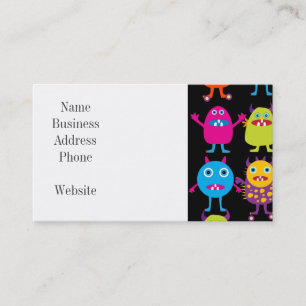 おもしろいでカラフルなモンスターのパーティーの創造物のキャラクター 名刺