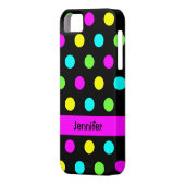 おもしろいでカラフルな水玉模様の名前 Case-Mate iPhoneケース (裏面左)