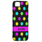 おもしろいでカラフルな水玉模様の名前 Case-Mate iPhoneケース (裏面/右)