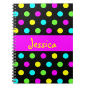 おもしろいでカラフルな水玉模様-ガーリーな一流のノート ノートブック (正面)