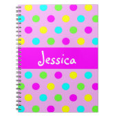 おもしろいでカラフルな水玉模様-ガーリーな一流のノート ノートブック (正面)
