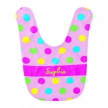 おもしろいでカラフルな水玉模様-ガーリーな一流のベビー用ビブ