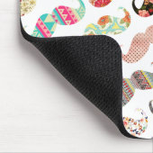 おもしろいでガーリーなカラフルパターン髭 マウスパッド (コーナー)