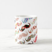 おもしろいでガーリーなカラフルパターン髭 マグカップ (中央)