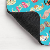 おもしろいでガーリーなターコイズの花のアステカな髭 マウスパッド (コーナー)