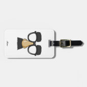 おもしろいでクラシックな喜劇のユーモアの髭ガラスの冗談 ラゲッジタグ (正面横)