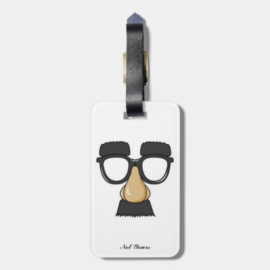 おもしろいでクラシックな喜劇のユーモアの髭ガラスの冗談 ラゲッジタグ (裏面縦)