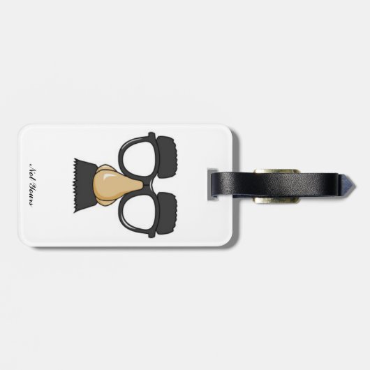 おもしろいでクラシックな喜劇のユーモアの髭ガラスの冗談 ラゲッジタグ (裏面横)