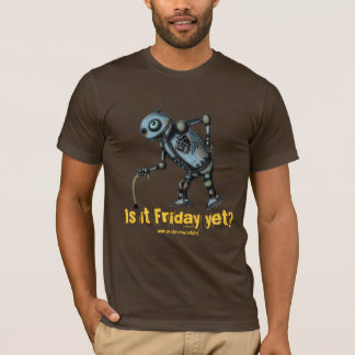 おもしろいでクールで古いロボットは金曜日のTシャツのデザインがほしいと思います Tシャツ