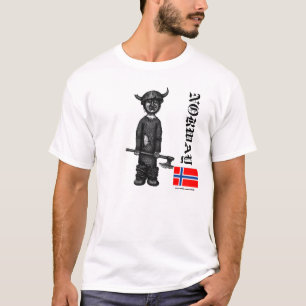 おもしろいでクールなバイキングのノルウェーのTシャツのデザイン Tシャツ