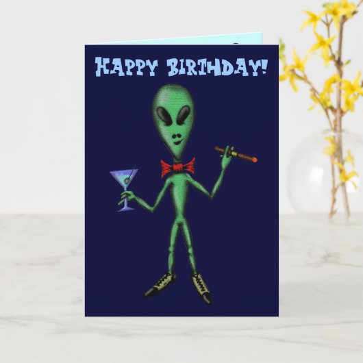 おもしろいでクールなパーティーの外国のハッピーバースデーのカード設計 カード (黄色い花)