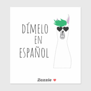 おもしろいでスペインのな先生のギフトのDímelo en Españolのラマ シール
