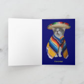 おもしろいでスペインのな猫または子猫の誕生日 カード (内部)