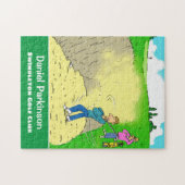 おもしろいでバンカーに突き刺さったゴルファーのゴルフプレーヤーへの贈り物 ジグソーパズル (横)