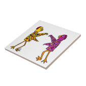 おもしろいでファンキーな鶏の踊ること タイル (側面)