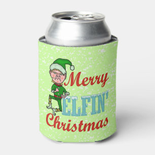 おもしろいでメリーな小妖精のクリスマスのBahの詐欺の休日 缶クーラー