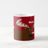 おもしろいでメリーなChristMooseの休日のマグ コーヒーマグカップ (中央)
