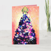 おもしろいでメリーなSquidmasの怒っているイカのクリスマスツリー シーズンカード (正面)