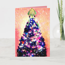 おもしろいでメリーなSquidmasの怒っているイカのクリスマスツリー シーズンカード