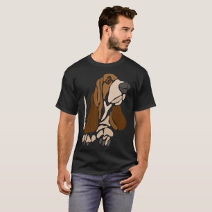 おもしろいでユニークなバセットハウンド犬の芸術 Tシャツ