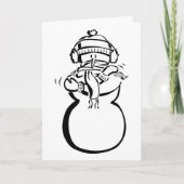 おもしろいでユーモアのあるで冷たい雪だるまの休日のクリスマス シーズンカード (正面)