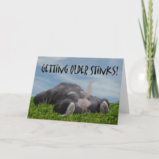 おもしろいでユーモアのあるな得るより古い猿のハッピーバースデー カード (正面)