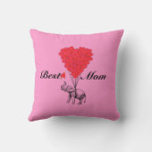 おもしろいでロマンチックな象のベストのお母さん クッション (裏面)