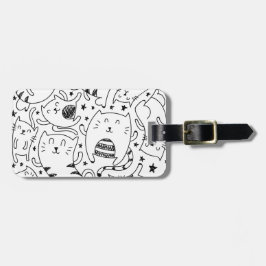 おもしろいで不完全な踊り猫の落書きパターン ラゲッジタグ