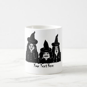 おもしろいで不気味で黒い魔法使いの恐いハロウィンのおもしろい モーフィングマグカップ