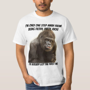 おもしろいで不潔な汚れた豊富なゴリラ Tシャツ