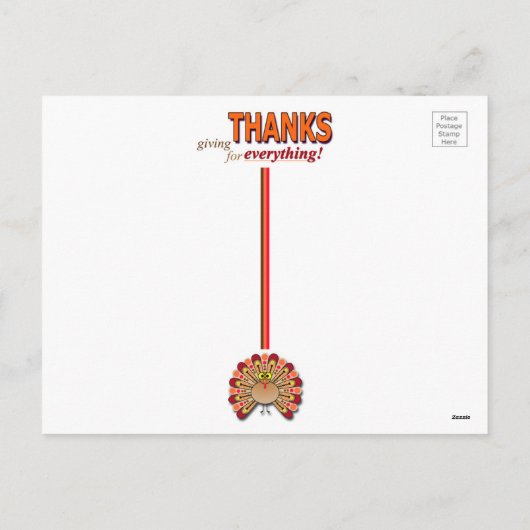 おもしろいで及びかわいいgoggly注目された感謝祭の七面鳥 シーズンポストカード (裏面)