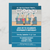 おもしろいで古いフォークの誕生会 招待状 (正面/裏面)