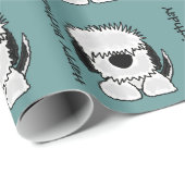 おもしろいで古い英国の牧羊犬の漫画 ラッピングペーパー (ロールコーナー)