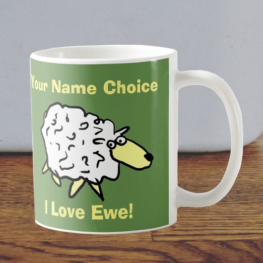 おもしろいで名前を付けた羊 コーヒーマグカップ