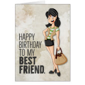 おもしろいで図解入りの、写真付きのでシックな女の子のハッピーバースデーカード (正面)