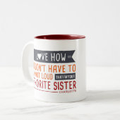 おもしろいで多彩なマグI愛お気に入りのな姉妹-コーヒー ツートーンマグカップ (正面左)