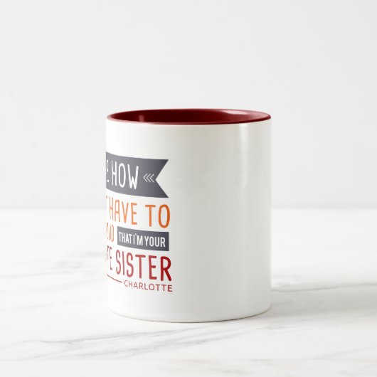 おもしろいで多彩なマグI愛お気に入りのな姉妹-コーヒー ツートーンマグカップ (中央)