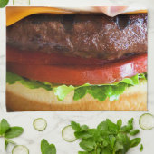 おもしろいで大きいハンバーガー キッチンタオル (折り畳み)