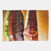 おもしろいで大きいハンバーガー キッチンタオル (横)